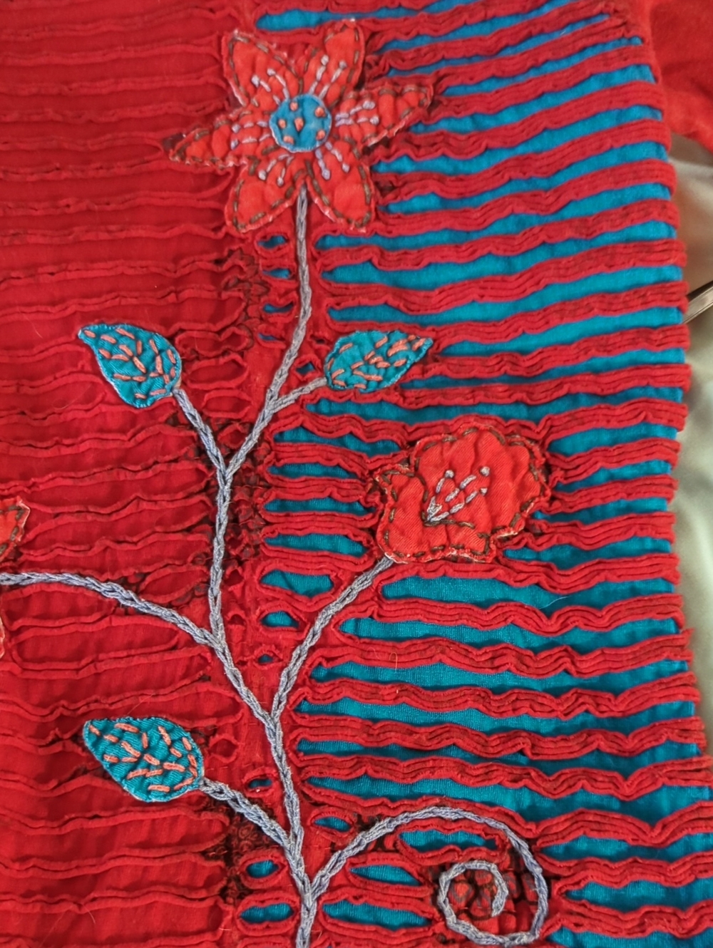 Leopards & Roses Red & Blue Dress - Picture 5 of 10